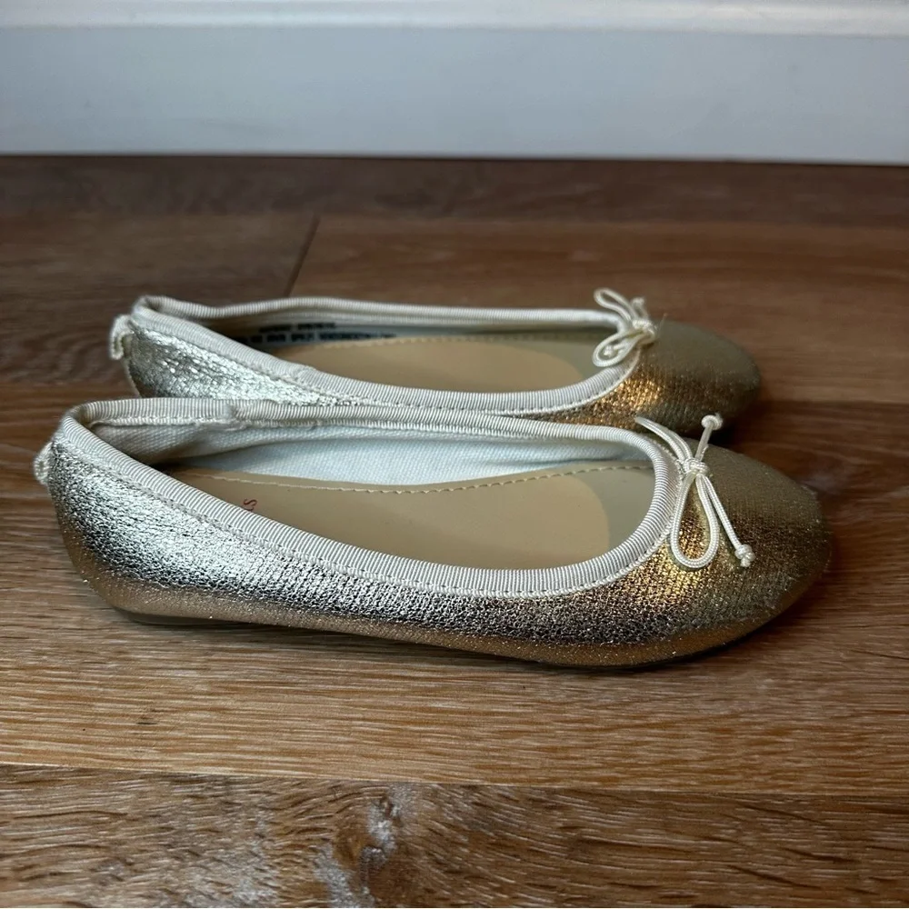 Crewcuts Toddler Girls Size 12 Metallic Gold Ballet Flats